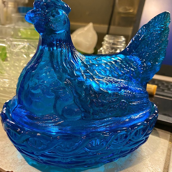 Anchor Hocking Other - Vintage Depression Glass Cobalt Blue Rooster